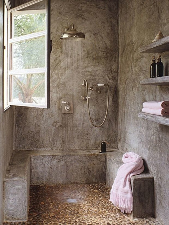 Подивимося, як натуральний камінь, дерево, скло можна використовувати в дизайні ванної, якщо ви вибираєте еко-стиль