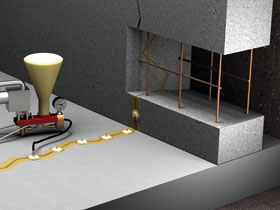 Методика гідроізоляції тріщин ін'єктуванням дозволяє виконувати роботи по ізоляції дефектів в кладках з найрізноманітніших матеріалів